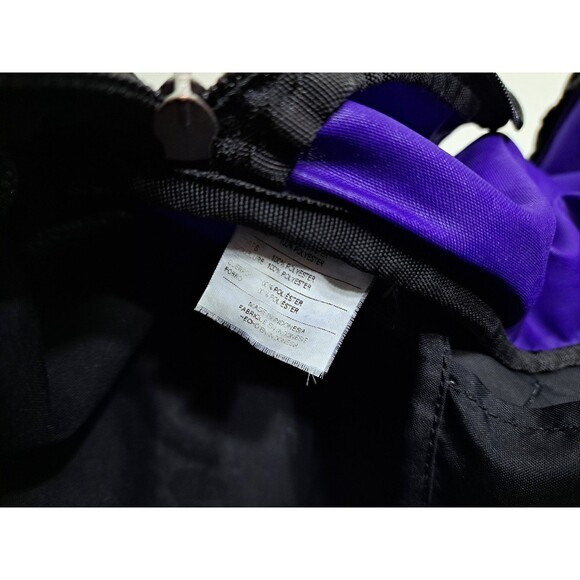 Nike Gym Duffle Bag Shoulder Strap Swoosh Purple Black Carry On Travel Overnight - Picture 5 of 8